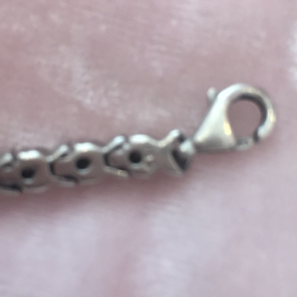 Heavy sterling bracelet with tiny diamond chips 💎 - Picture 2 of 4